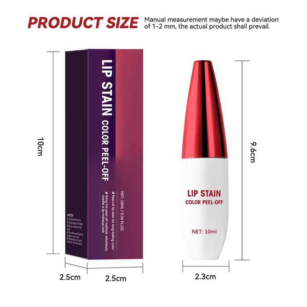 1Pc Peel-Off Matte Lip Gloss – Water-Resistant Tinted Stain for Long-Lasting Daily, Office or Evening Use