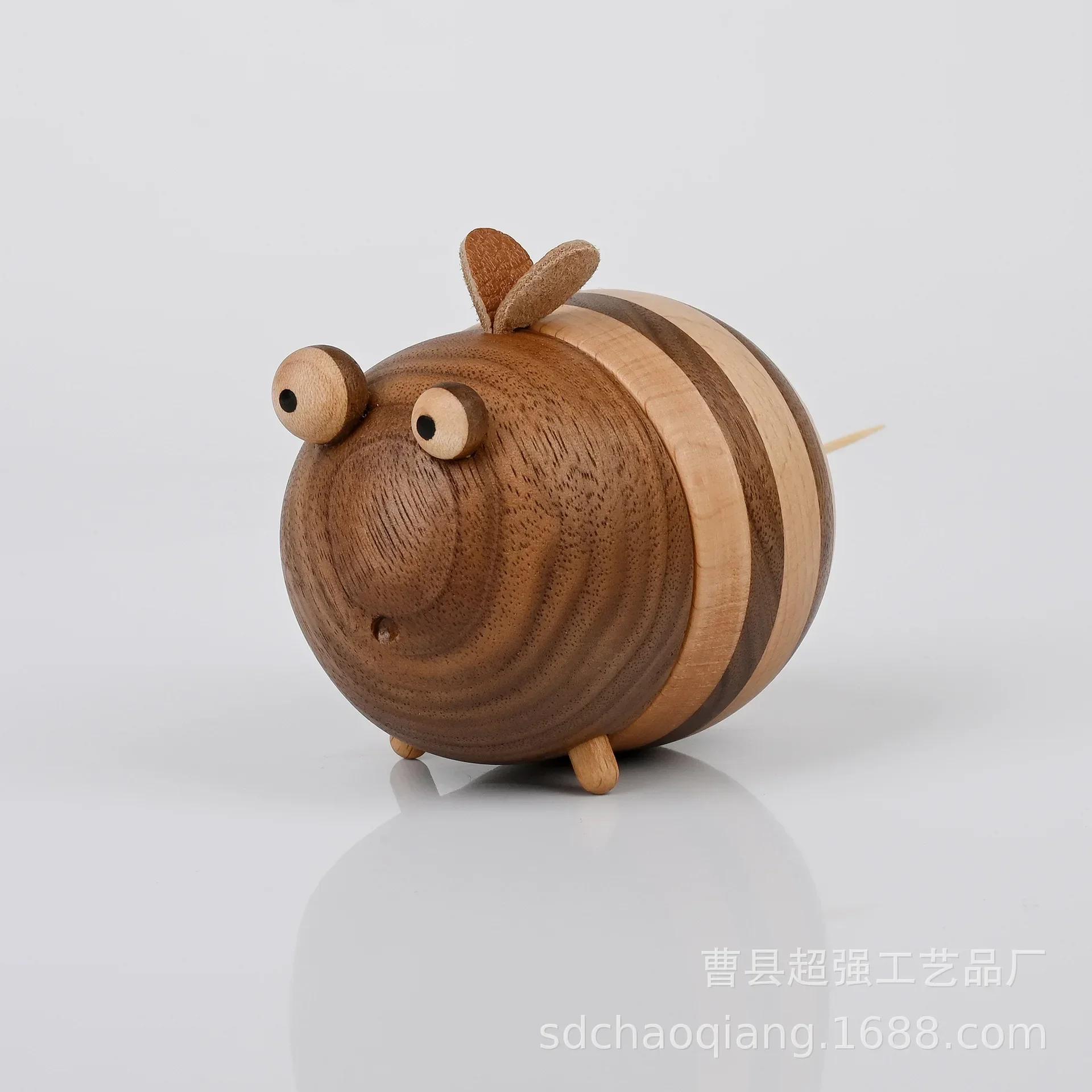 

Деревянная маленькая пчелка зубочистка коробка бытовая закуска фруктовая зубочистка настольный креативный орнамент портативный диспенсер для зубочисток милая любовь