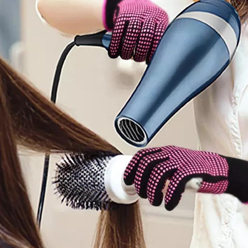 1Pc Double-Sided Hair Straightener Perm Curling Hairdressing Heat Resistant Finger Glove Hair Salon Tools Thermal Styling Gloves