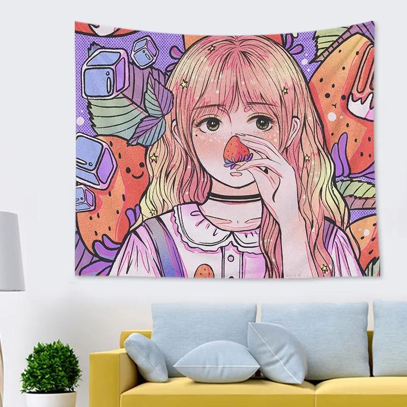 Cute and Energetic Beauty Hanging Cloth Home Wall Decoration Tapestry Office Living Room Tapestry