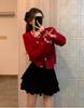 2026 Autumn/Winter French Chic Beaded Knit Jacket with Pearl Collar – Versatile Design 