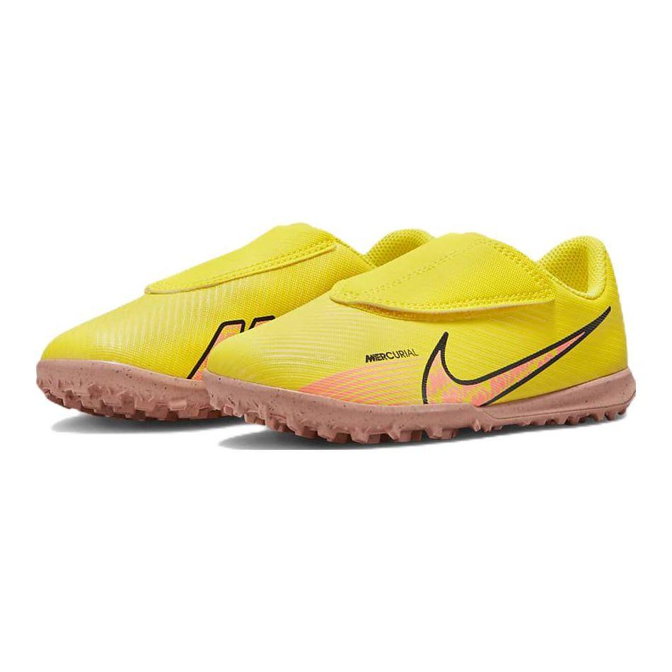 Nike Mercurial Vapor 15 Club TF Round Head Comfortable Grassland Non-Slip Shock Absorbing Wear-Resistant Low-Top Kids Football Shoes Yellow DJ5966-780