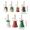 Holiday Bell Hanging Ornament for Christmas Tree and Entryway, Metal Display Piece with Top Accent and Rope Loop