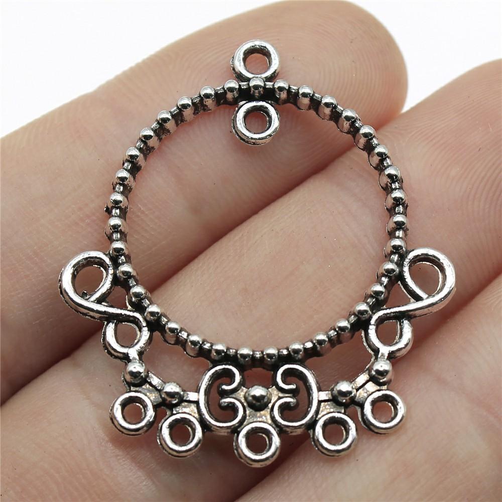 6pcs Antique Silver Color Earring Connector Charms For Jewelry Making Charms Earring Connector Jewelry Findings DIY