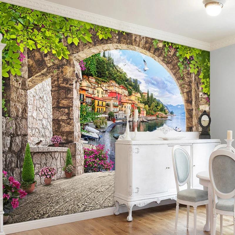 3d Photo Wall Papers Stereo Arch City Building Murals Living Room Bedroom Restaurant Background Wallpaper Home Decor