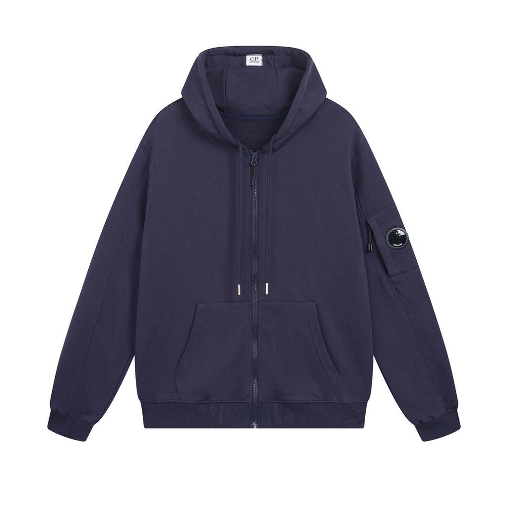 Autumn/Winter Unisex Casual Couple Sweatshirt Cardigan with Glasses Lens and Hood