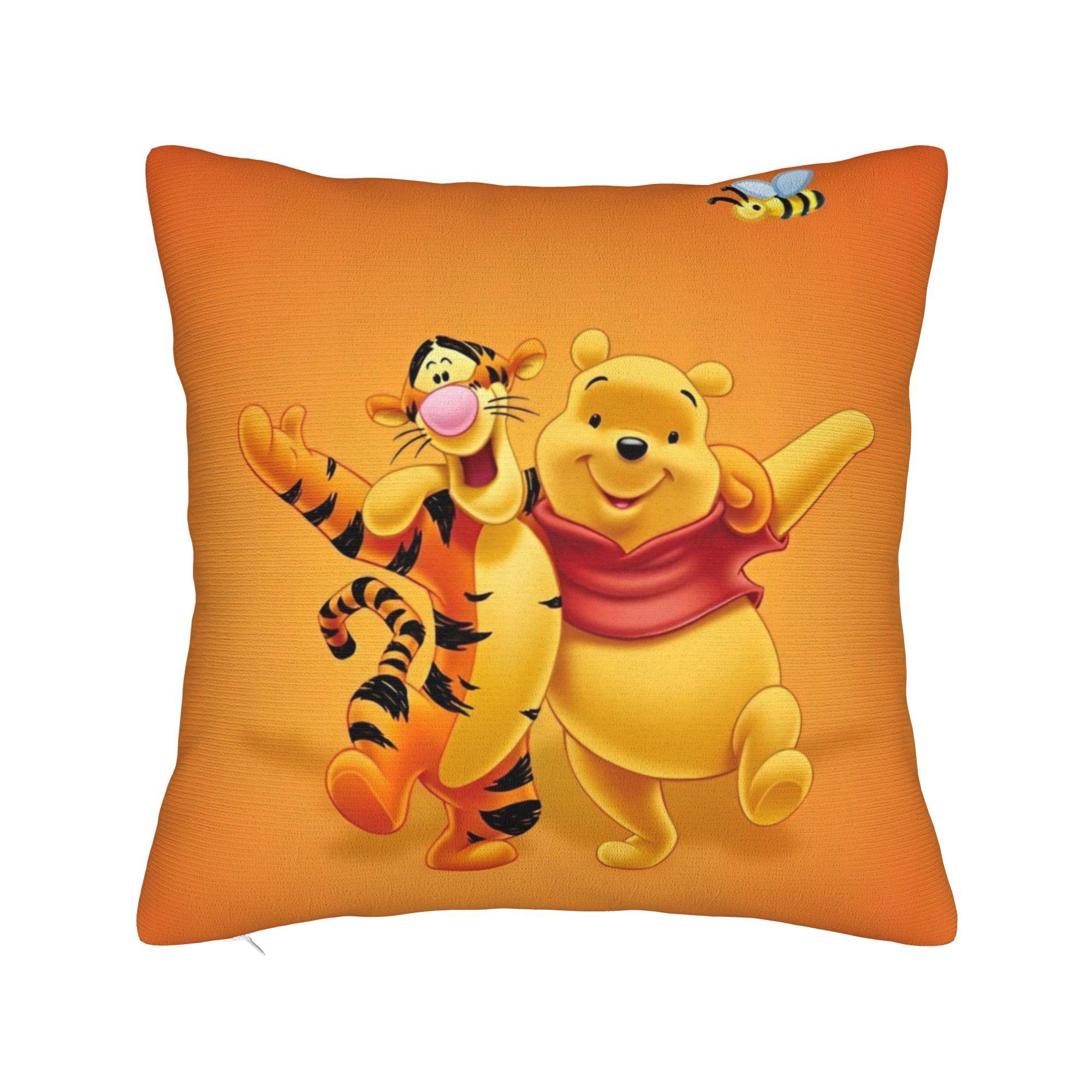 

Pooh and Friends Square Pillow Cases Winnie The Pooh Cushion Covers Funny Zippered Decorative Pillowcase for Living Room 45*45cm 30cmx30cm