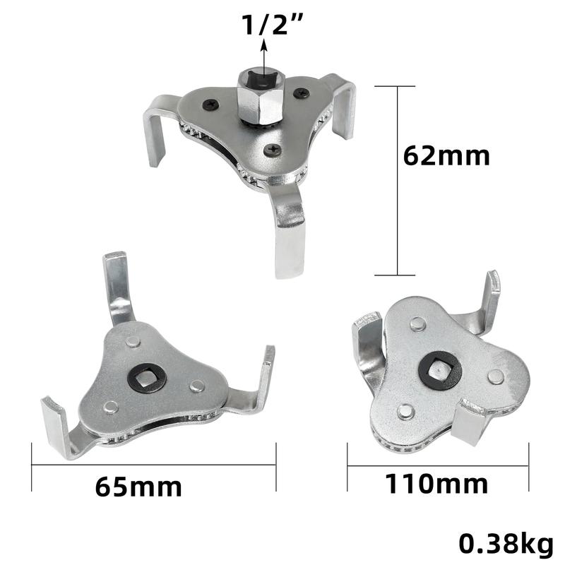 2026 New Adjustable Universal Oil Filter Wrench Suitable for 2-1/2" to 4.5" Filters: 3-Cawl Oil Filter Removal Tool Set for Cars
