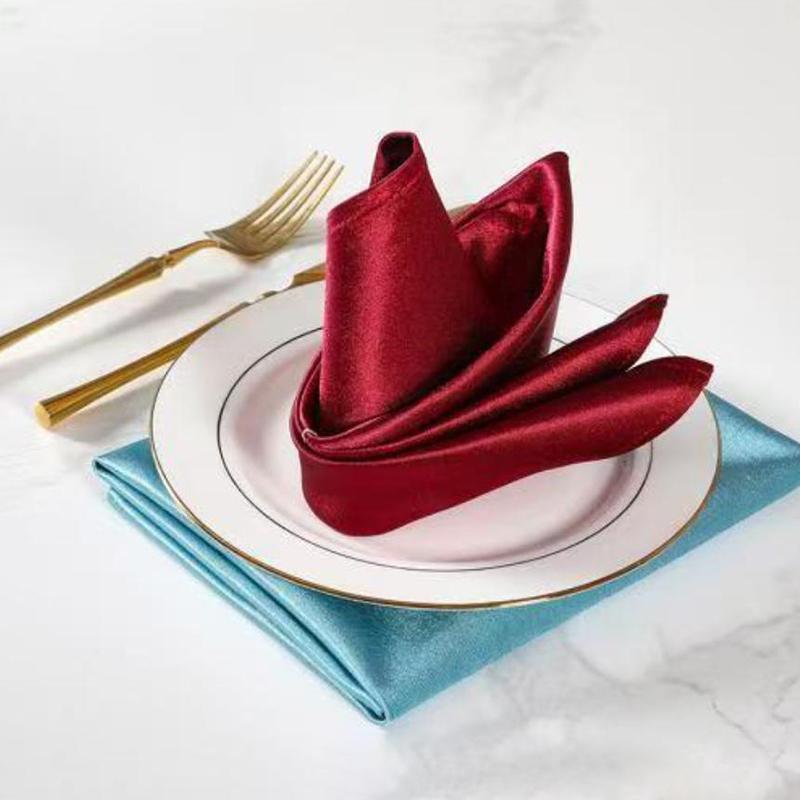 Polyester Serving Fabric Napkin Cloth Table Dinner Plates Linen Handkerchief Towel Set For Hotel Wedding Party Events Decoration