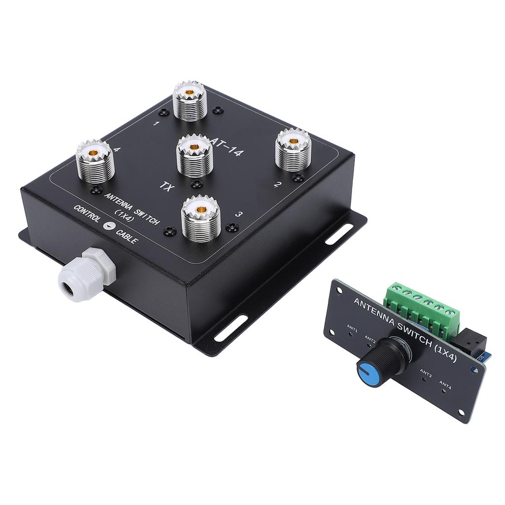 Coaxial Remote Antenna Switch Kit 4 Channel 1 Output HF Coax Antenna Switch 500W PEP 1.8 60MHz SO 239 Connector for Ham