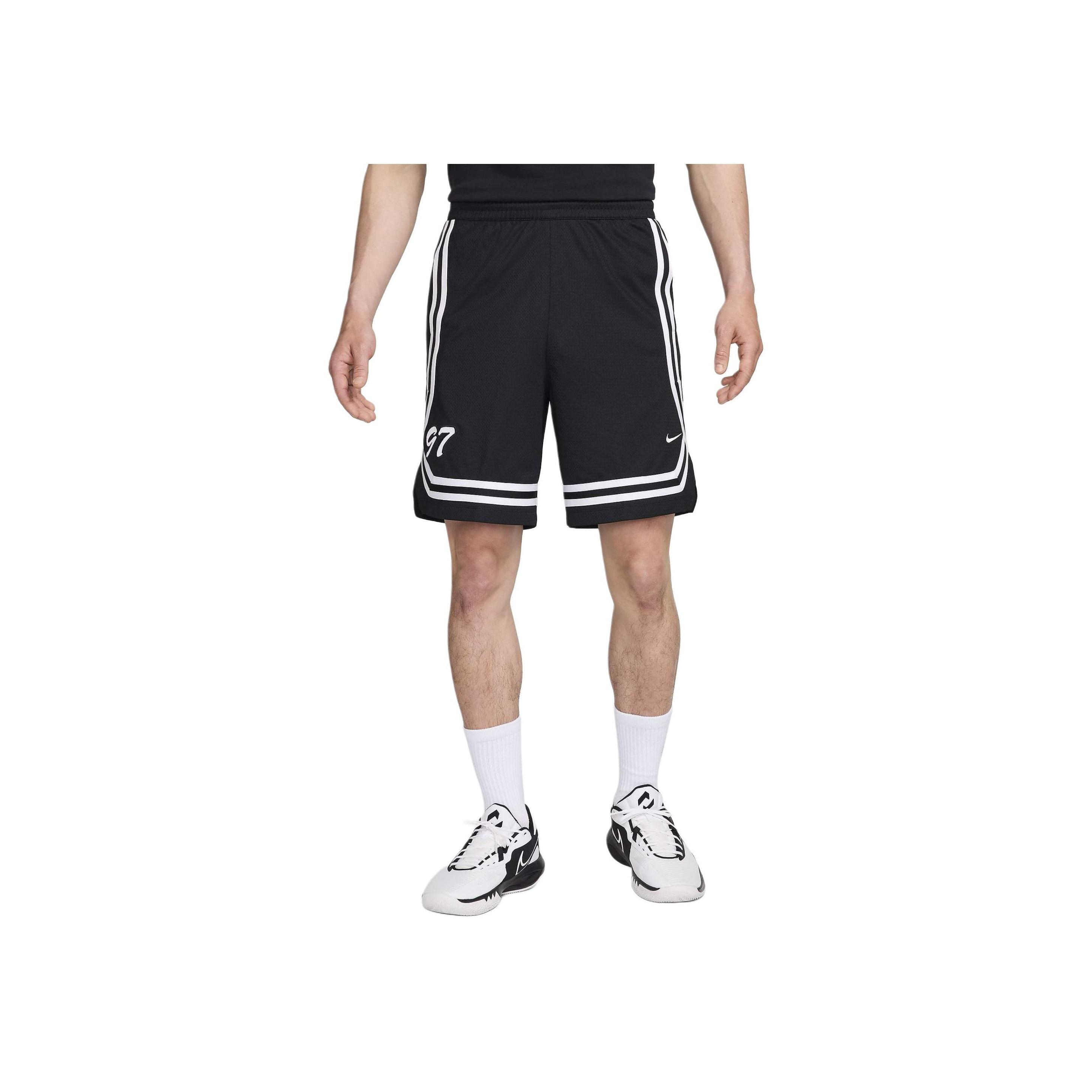 Nike Dri-FIT DNA Color Block Striped Print Letter Mid-Rise Comfortable Basketball Shorts Men shorts Black FN2884-010 L