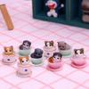 Gashapon Toys Teacup Dog Cats Animal Model Miniature Dog Ornaments  Landscape Decoration
