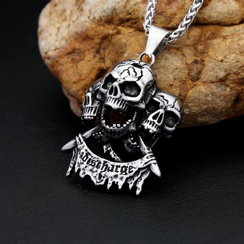 Domineering Hip-hop Rock Style Skull Necklace Sweater Chain Jewelry