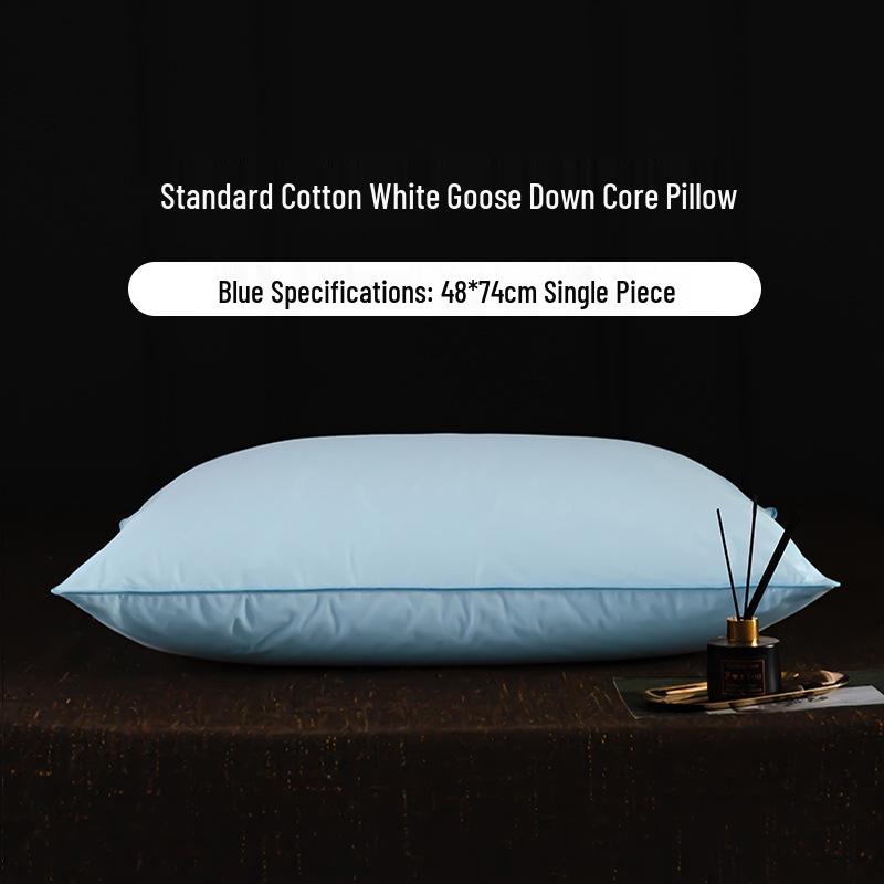 Luxury Goose Down Pillow with Cotton Cover for Neck Support