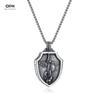 Trendy Retro Necklace Men's Stainless Steel Battle Angel Warrior Titanium Pendant Hip-hop