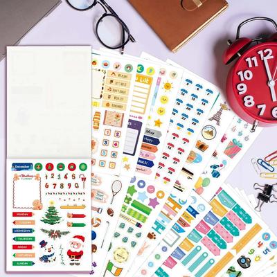 Nálepka na ročný plán, kniha, scrapbooking, denník, zápisník, kalendár, plánovač, štítok, nálepka s kresleným vzorom, číslom, dátumom, DIY, dekorácia