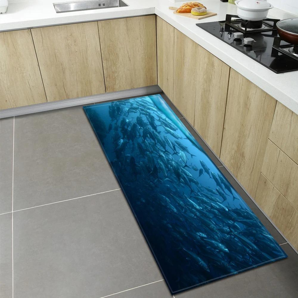 Underwater World Pattern Home Kitchen Floor Mat Door Decoration Floor Mat