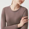 Gunze Tuche TC7259 Casual with Solid Chocolate Gray Women's Long-Sleeved T-Shirt Cups, Color,
