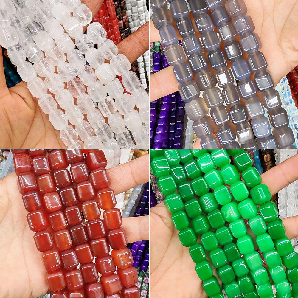 10x12mm Natural Red Agate Beveled Square Beads for DIY Bracelets and Necklaces