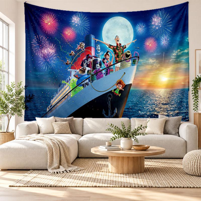 Hotel Transylvania Wall Tapestry Home Decor Hanging Cloth Art Background Tapestry for Bedroom