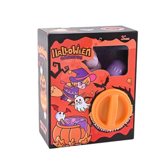 Halloween Mini Capsule Toy Machine with 6 Surprise Eggs Collectible Cartoon Figurines for Party Favors Interactive Gift for Kids Classroom Activities