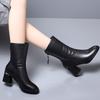 Autumn/Winter New Thick Sole Martin Boots Women's Spring and Autumn Single Boots Chelsea English Style Mid Length Short Boots