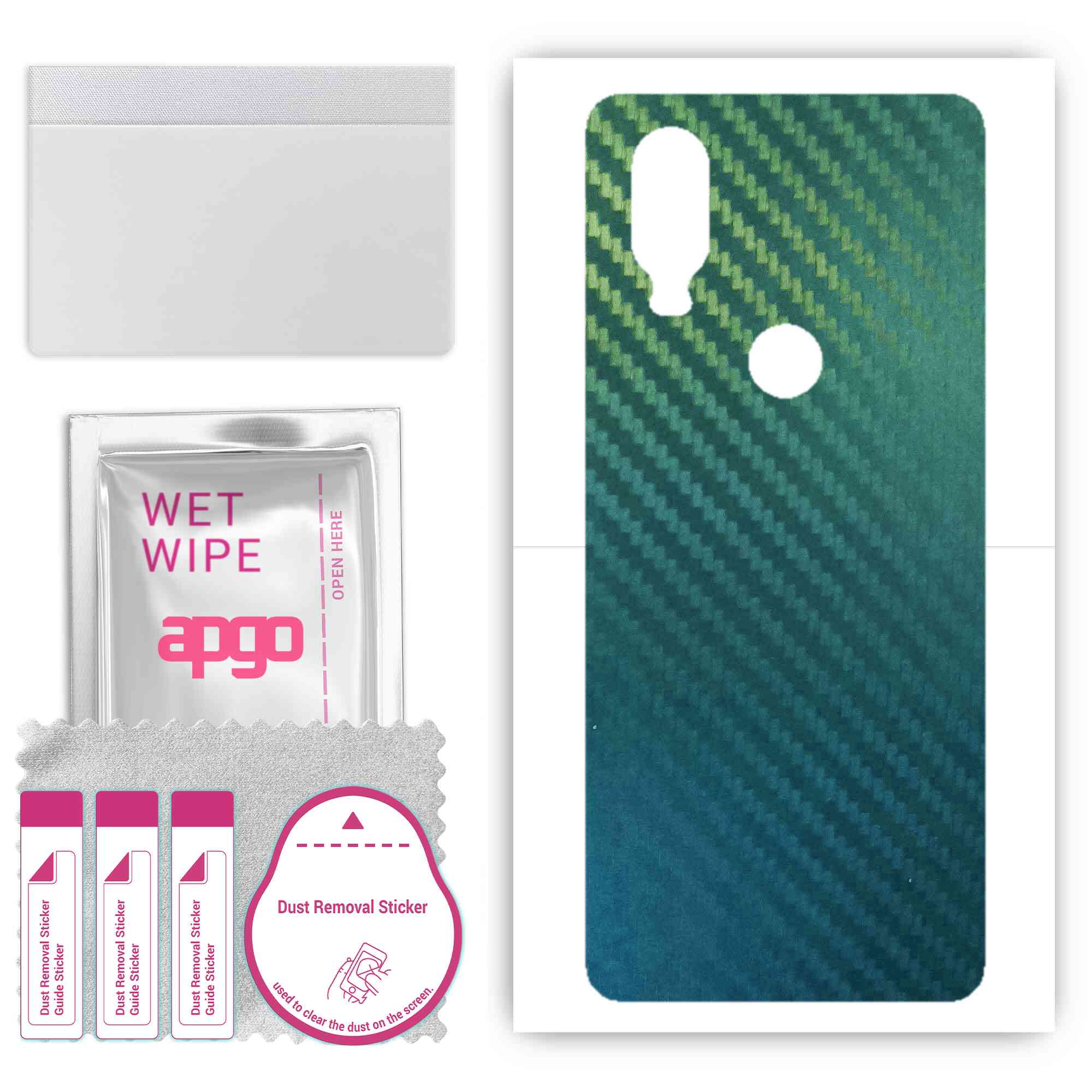 

apgo Захисна наклейка для задньої панелі, сумісна з Motorola One Vision, Wrap Film, Foil, Vinyl - Pattern Carbon Chameleon CAKA1