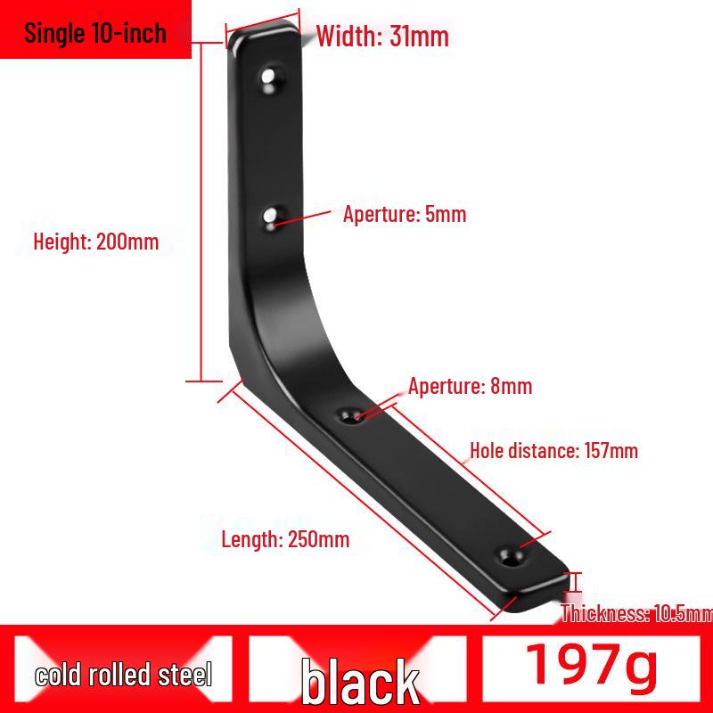 Curved Wall-Mounted Bracket with Load-Bearing Support for Shelves