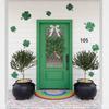 St. Patrick's Day Four-Leaf Clover Wreath: Lucky Green Decor for Doorways, Fireplaces, and Walls
