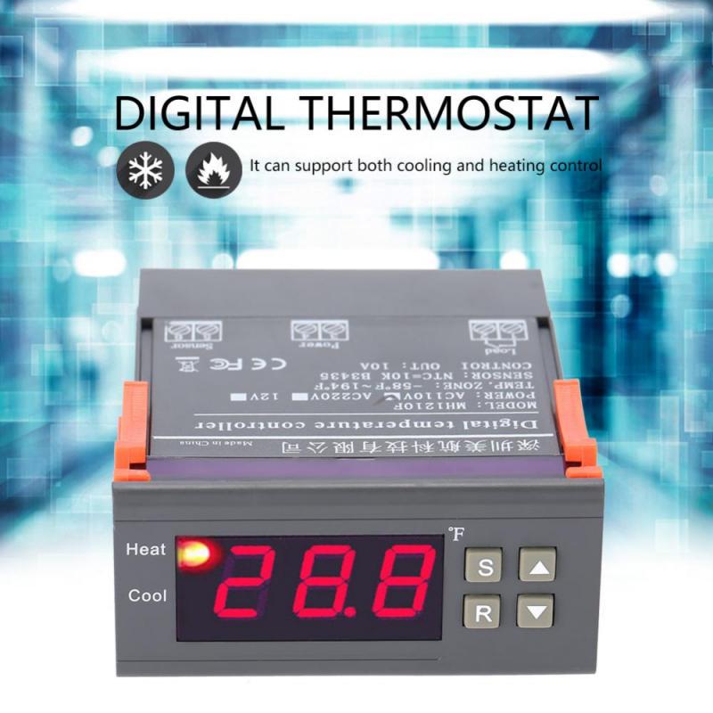 Fahrenheit 10A//12V LED Digital Temperature Controller NTC Sensor F Thermostat