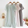 Women's Summer Floral Gauze Cotton Nightgown: Sweet, Loose, Short-Sleeve, Versatile for Home or Outdoor Wear