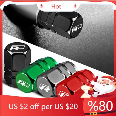 2026 New For VW VOLKSWAGEN 4Pcs Metal Badge Car Wheel Tire Valve Stem Caps For VW R Line Golf Tiguan Jetta Transporter Passat CC