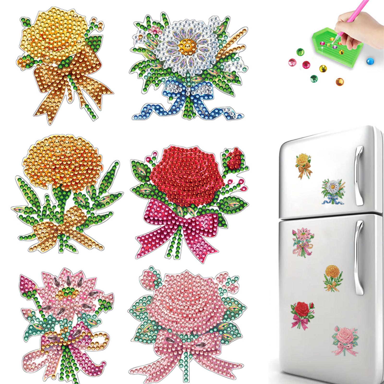 

6 шт. Магниты-наклейки Гномы Алмазная мозаика Магнит на холодильник Алмазная живопись Магнит на холодильник для холодильников Белых досок