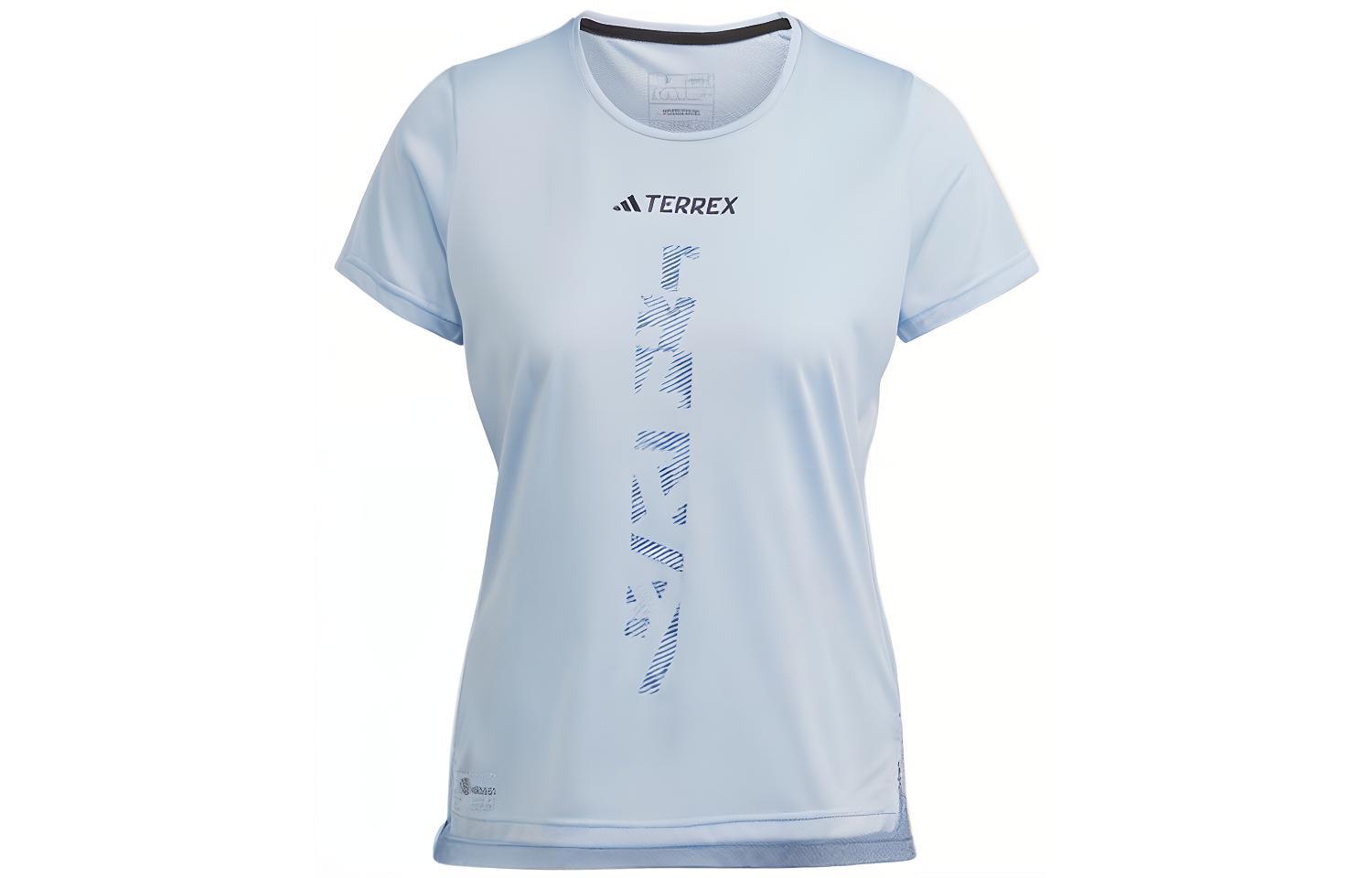 Adidas T Shirts Women s Light Pink Blue Crew Neck Moderate HL1730 M
