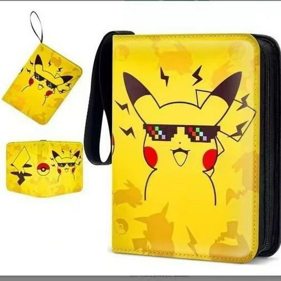 Pokémon Cartoon PU Game Card Collection Book with 4-Grid and 9-Grid Layouts