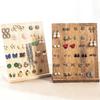72 Holes Wooden Vertical Earring Storage Rack Earrings Display Board Ear Stud Holder Stand Jewelry Display Prop Counter Showcase