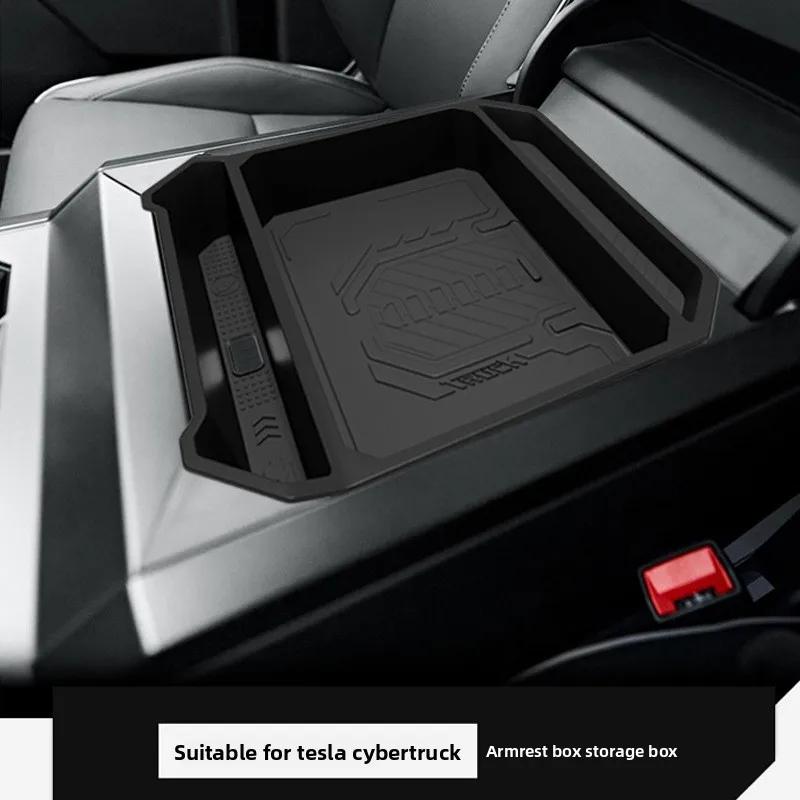 Car Sticker For Tesla Cybertruck Armrest Box Storage Box Central Control Armrest Accessories Tools Car Modification