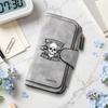 Motorcycle Skull Pattern Long Leather Wallet Portable Large Capacity Multifunctional Card Holder for Daily Use