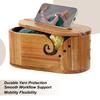 Wooden Yarn Bowl With Lid Large Oval Crochet Yarn Storage Container Handmade For Quilting Knitting Weaving Crocheting Threading