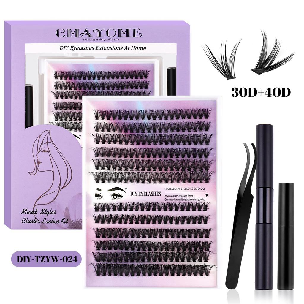European & American Style Natural Fluffy False Eyelash Set, Single Cluster, Large Capacity Eyelash Extensions