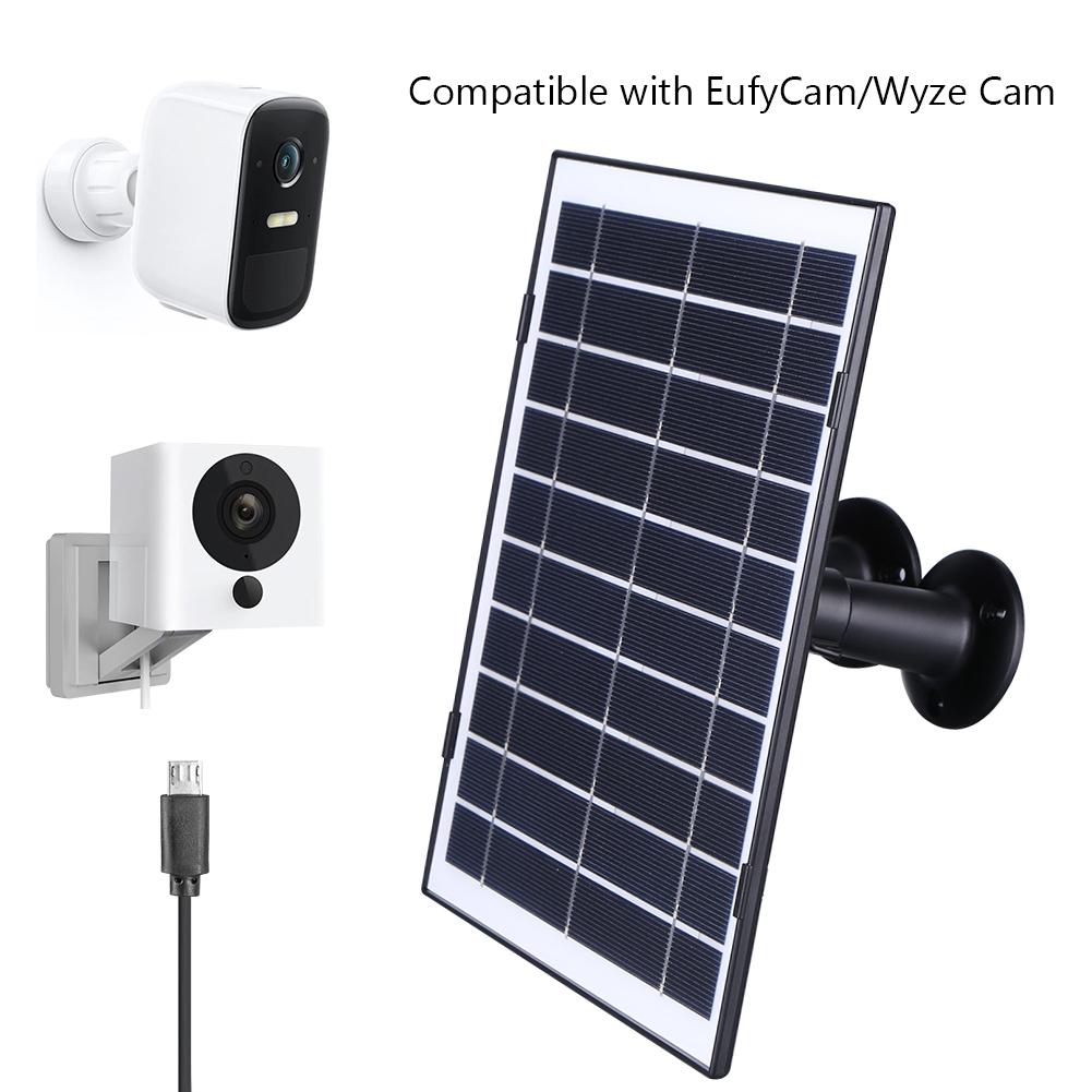 30W Solar Panel for Security Camera USB-C/DC5521 Camera Solar Panel Charger Waterproof 360Degree Adjustable For EufyCam/Wyze Cam 4