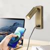 LED Wall Lamp 85-265V 3W Scorce Rotatable with Switch USB Black and White Bronze Bedroom Bedside Creative Wall Lamp