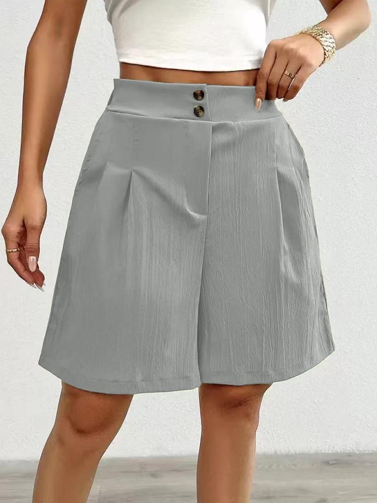 2026TK Summer Women's High-Waisted Loose Wide-Leg Shorts
