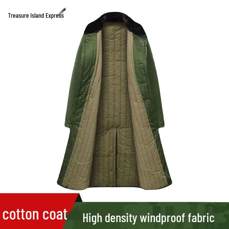 Men s Winter Thick Padded Military-Style Overcoat