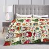Christmas Santa Claus Super Warm Blanket  Child Plush Bedding Throws Comfortable Home Decor Flannel Bedspread Sofa Bed Cover