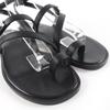 Pristine HERMES Sandals Armoni HMetal Ankle Strap Leather black leather Women 35 Used