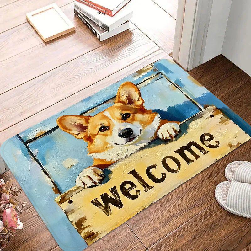 Retro Animal Printed Foot Mat, Entrance Water Absorbing Carpet, Indoor And Outdoor Anti Slip Floor Mat, Home Decoration