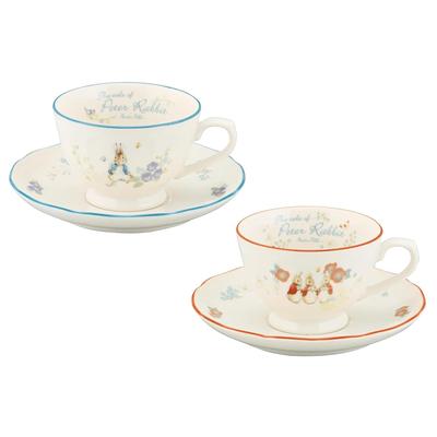 Yamaka Shoten Peter Rabbit Κούπα Τσαγιού Πιατάκι Ζευγάρι Σετ Επιτραπέζιων Σκευών 220ml Περίπου Διάμετρος 9 x 6cm Shabby Chic Λουλούδι Επιτραπέζια Σκεύη Είδη Peter Rabbit