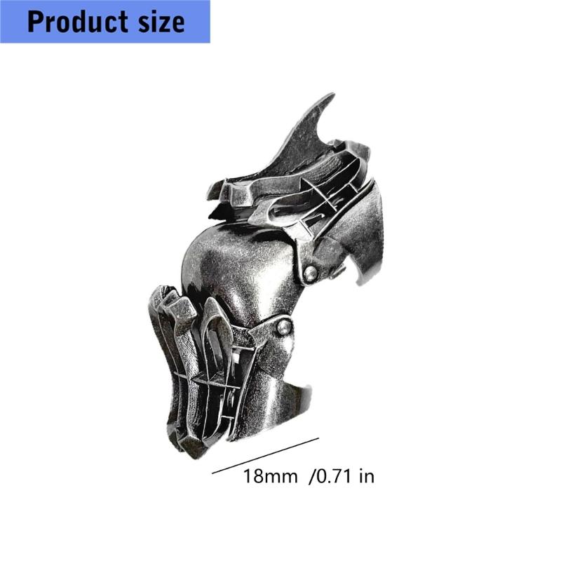 Articulated Joint Ring Silver Tone Open Alloy Statement Jewelry for Alternative Style Wear, Party Looks, and Daily Fashion Detail Use