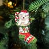2D Christmas Tree Dog Pendant Decorative Xmas Tree Dog Charms Christmas Dog Hanging Ornaments  Door